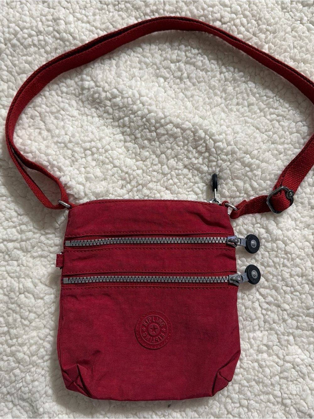 Kipling Compact Crossbody in Deep Burgundy